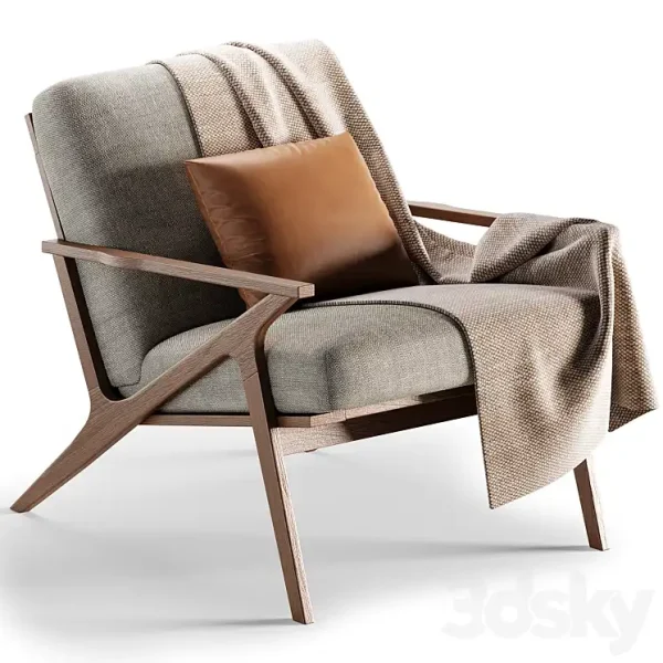 3DSky - Cavett Wood Frame Accent Chair