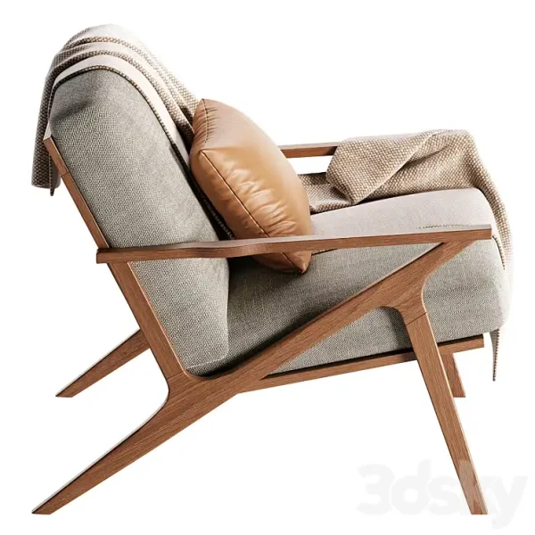 3DSky - Cavett Wood Frame Accent Chair - Image 2