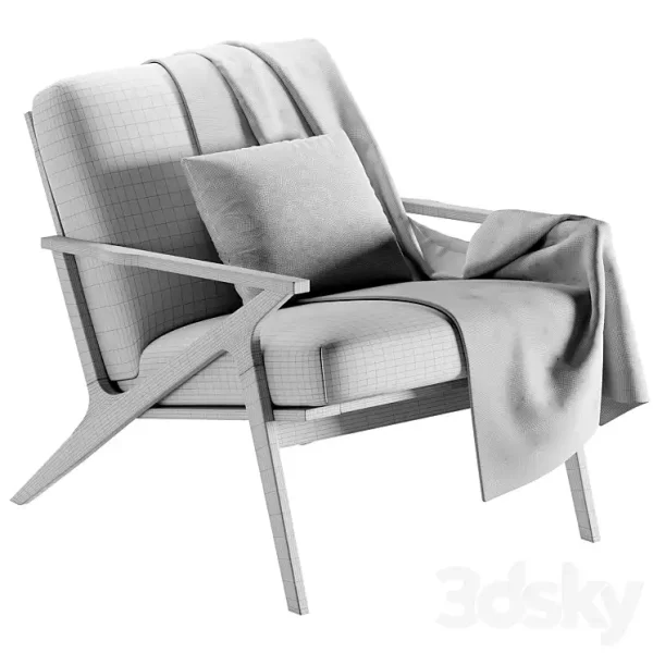 3DSky - Cavett Wood Frame Accent Chair - Image 5