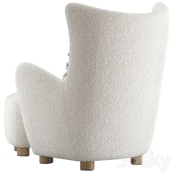 3DSky - CB2 Bozzi Lounge Chair and Ottoman - Image 2