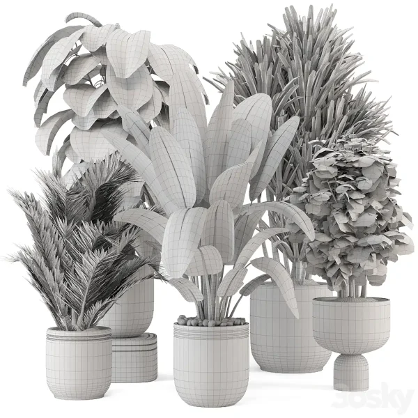 3DSky - Indoor Plants in Rusty Concrete Pot Set 1331 - Image 4