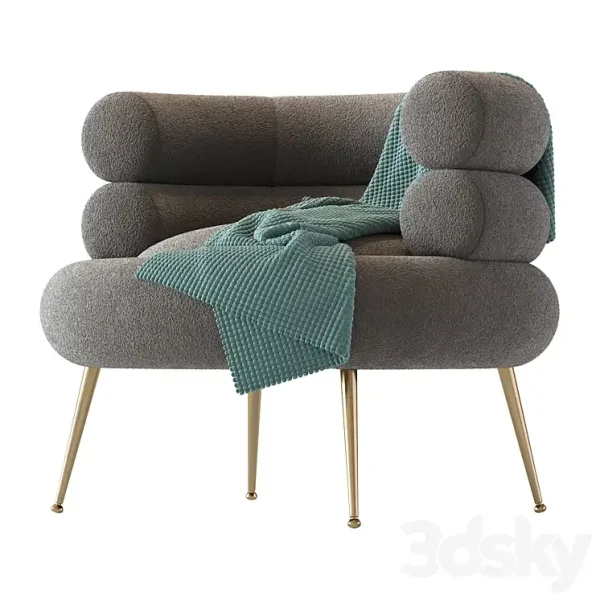 3DSky - White Barrel Lounge Chair - Image 2