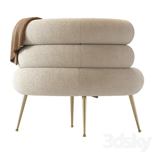 3DSky - White Barrel Lounge Chair - Image 3