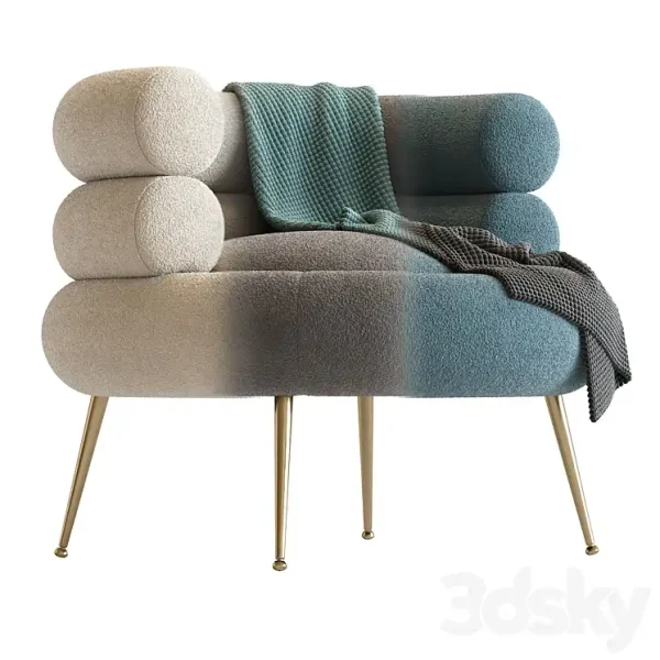 3DSky - White Barrel Lounge Chair - Image 4