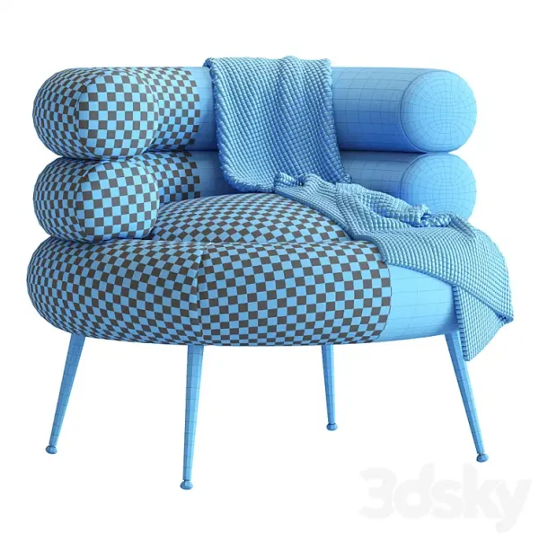 3DSky - White Barrel Lounge Chair - Image 5