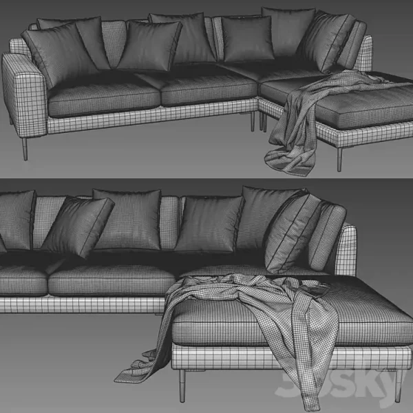 3DSky - West Elm Harper With Ottoman - Image 4