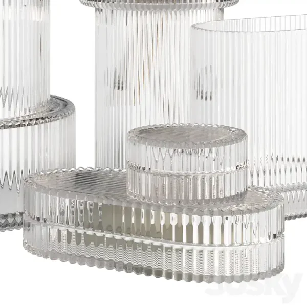 3DSky - Ripple Fluted Glass Vases HnM Home - Image 2