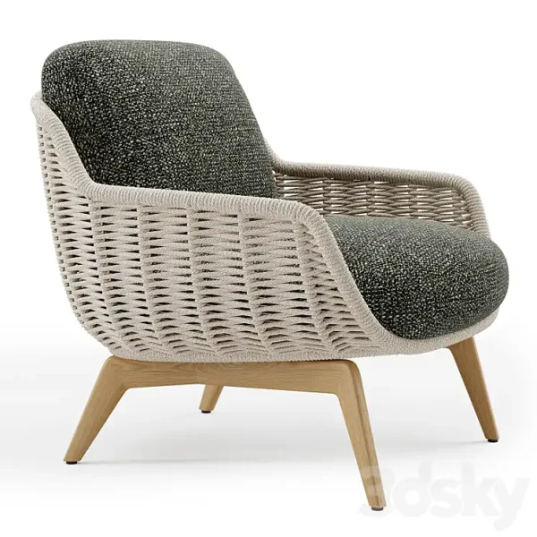 3DSky - Outdoor Garden Woven Lounge Armchair Belt Cord - Image 2