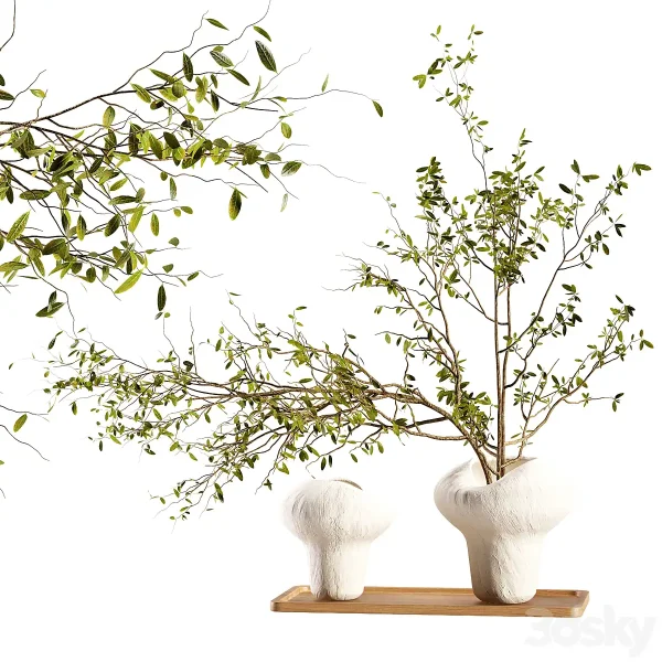 3DSky - Plum Branch in a Stone Vase 1