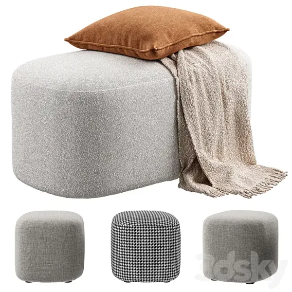 3DSky - Vorsen Round Ottoman Stool