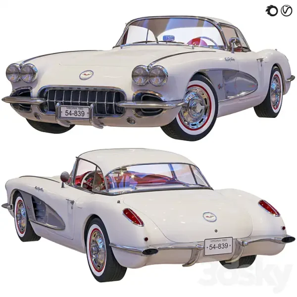 3DSky - Chevrolet Corvette Coupe 1960 with a Roof