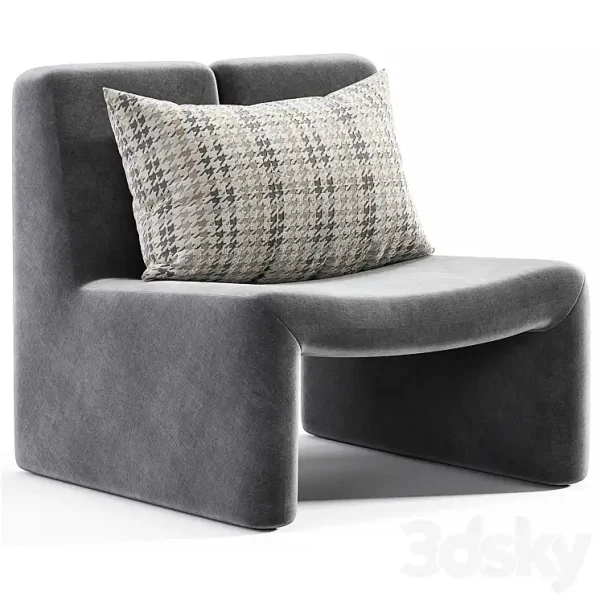 3DSky - Dario Green Boucle Accent Chair By CB2 - Image 3