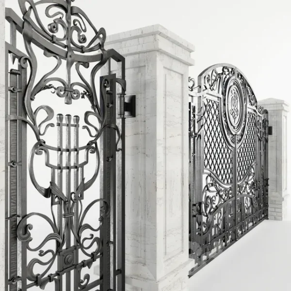 3DSky - Forged Gate with a Gate and Pillars