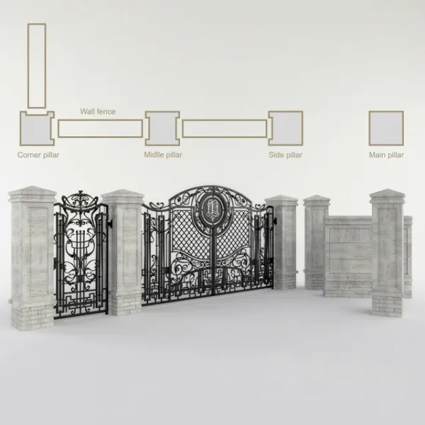 3DSky - Forged Gate with a Gate and Pillars - Image 3