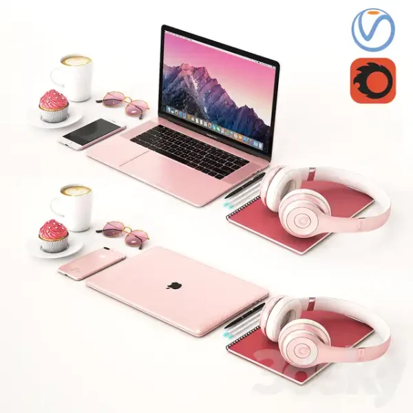 3DSky - Workplace Rose Gold MacBook