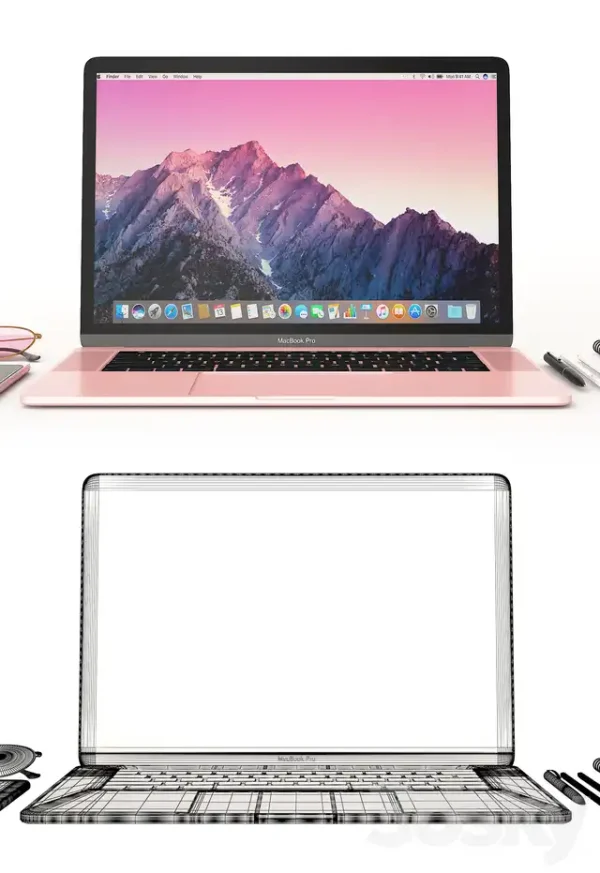 3DSky - Workplace Rose Gold MacBook - Image 3
