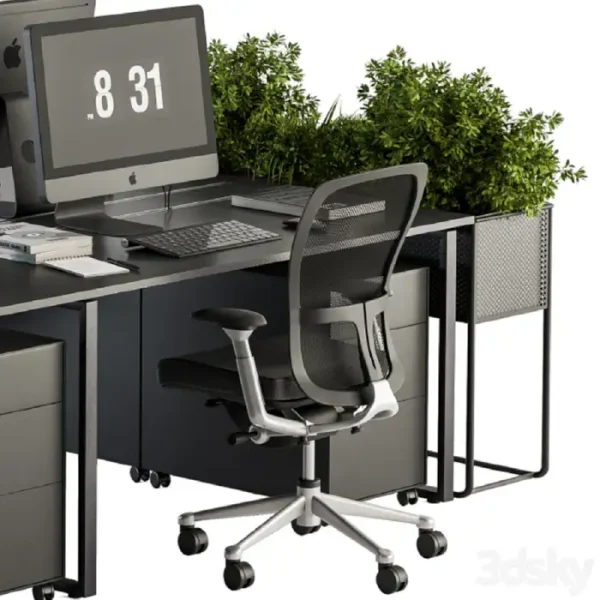 3DSky - Office Furniture Employee Set Plants Box Divider 34 - Image 4