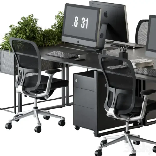 3DSky - Office Furniture Employee Set Plants Box Divider 34 - Image 2