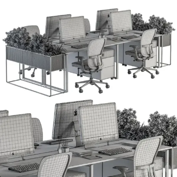3DSky - Office Furniture Employee Set Plants Box Divider 34 - Image 5
