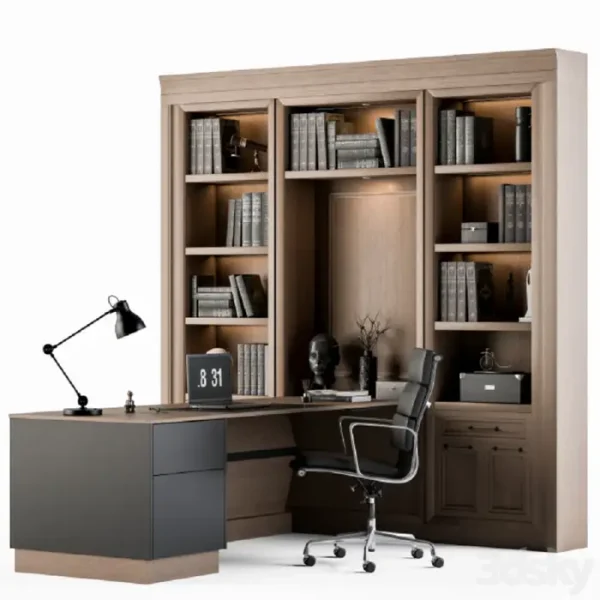 3DSky - Office Furniture T Desk Manager Set 28