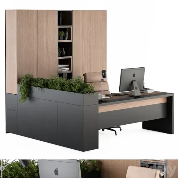 3DSky - Office Furniture L Type Wardrobe Manager Set 32