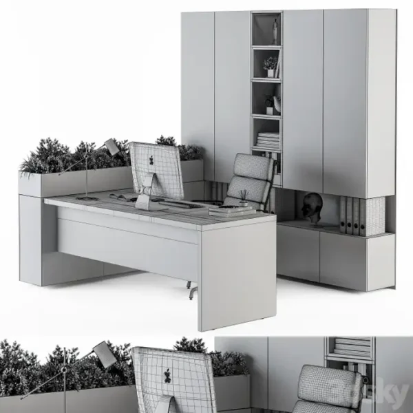 3DSky - Office Furniture L Type Wardrobe Manager Set 32 - Image 5