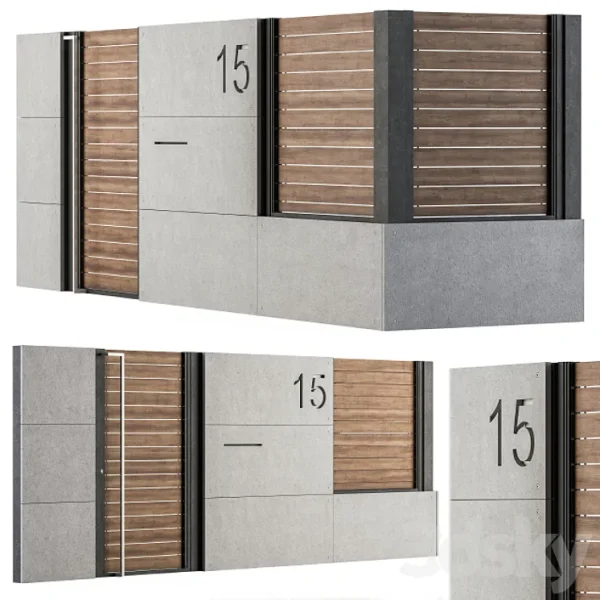3DSky - Concrete and Wood Fence Set 02 - Image 2