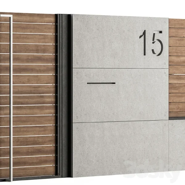 3DSky - Concrete and Wood Fence Set 02 - Image 3