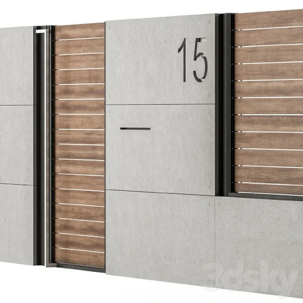 3DSky - Concrete and Wood Fence Set 02 - Image 4