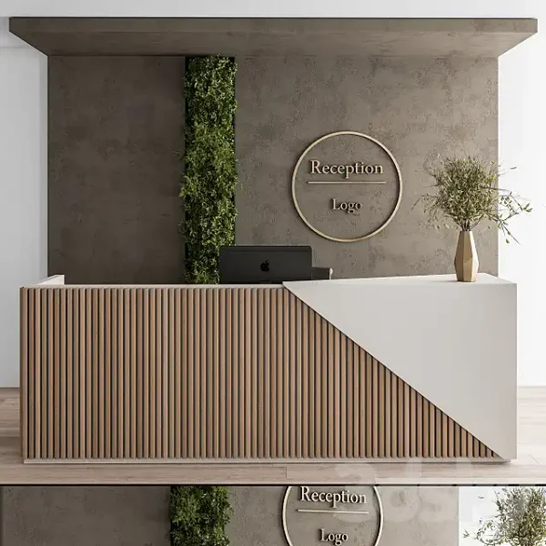 3DSky - Reception Desk and Wall Decoration Set 08