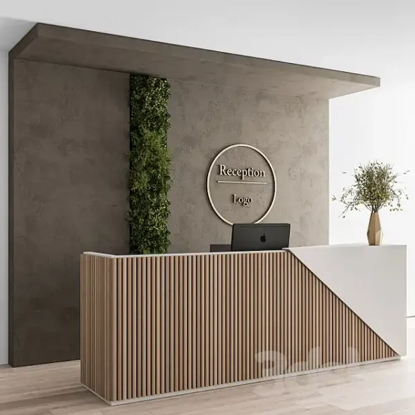 3DSky - Reception Desk and Wall Decoration Set 08 - Image 2