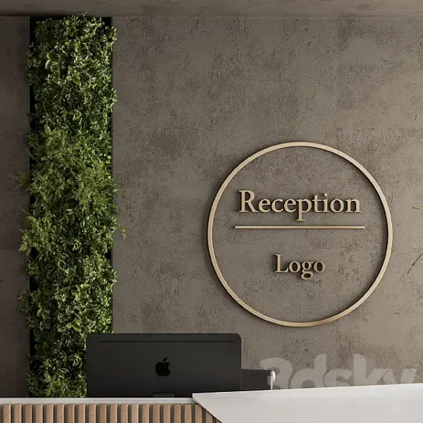 3DSky - Reception Desk and Wall Decoration Set 08 - Image 3