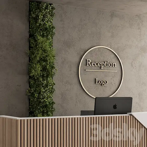 3DSky - Reception Desk and Wall Decoration Set 08 - Image 4