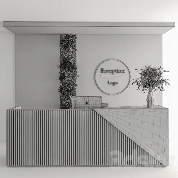 3DSky - Reception Desk and Wall Decoration Set 08 - Image 5