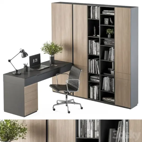 3DSky - Office Furniture Wardrobe and Table Home Office 36 - Image 3