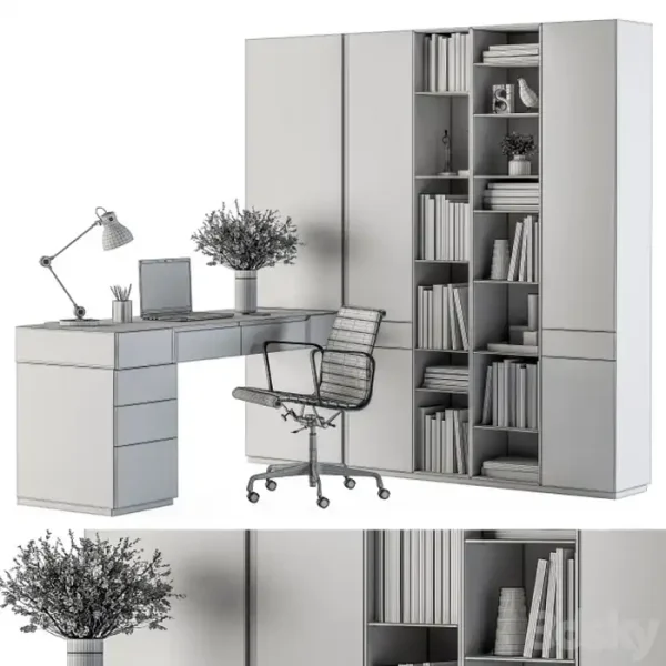 3DSky - Office Furniture Wardrobe and Table Home Office 36 - Image 5
