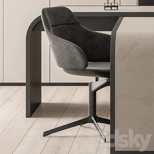 3DSky - Office Furniture Boss Desk Cream Manager Set Table 43 - Image 4