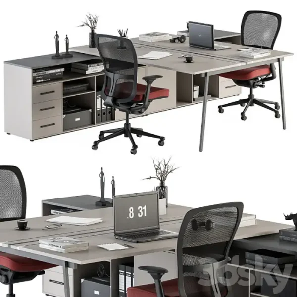 3DSky - Employee Set Office Furniture 244