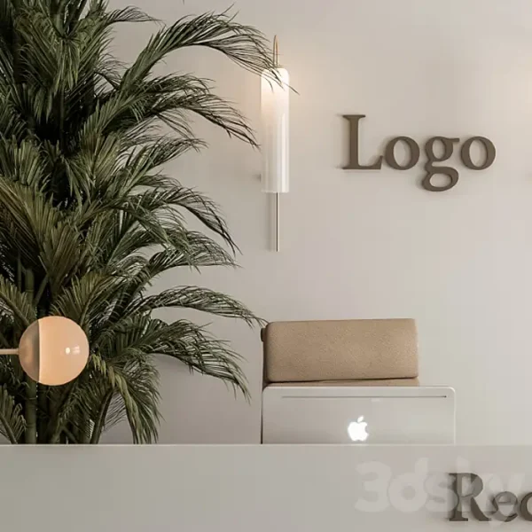 3DSky - Reception Desk and Wall Decoration Office Set 239 - Image 2