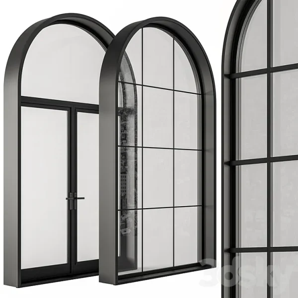 3DSky - Black Modern Arched Window Windows Set 07 - Image 5