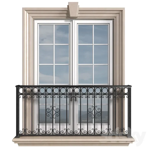 3DSky - Classical Front Window with a French Balcony