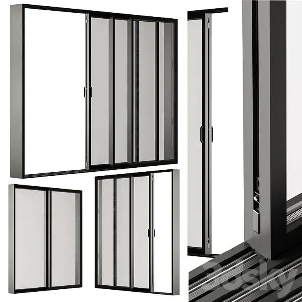 3DSky - Sliding Metal Window Windows Set 20