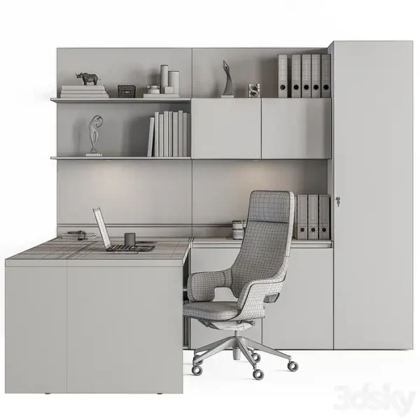 3DSky - Boss Desk Office Furniture 491 - Image 4