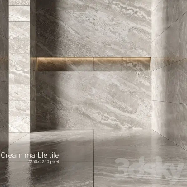 3DSky - Cream Marble Tiles 3-