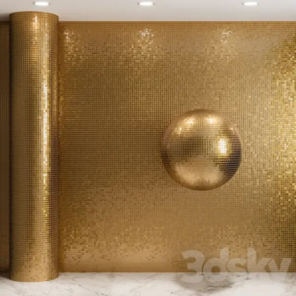 3DSky - Gold Mosaic Material on Glass