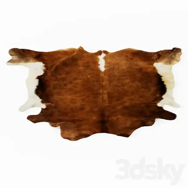3DSky - European Rug Cowhide Brown and White - Image 2