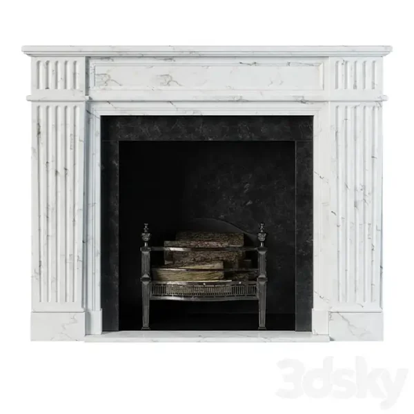 3DSky - Classic Fireplace White Marble