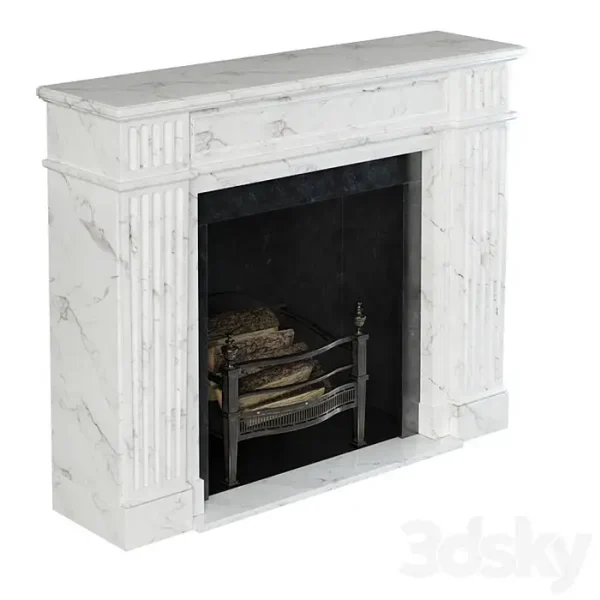 3DSky - Classic Fireplace White Marble - Image 4