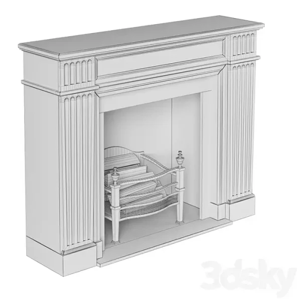 3DSky - Classic Fireplace White Marble - Image 5
