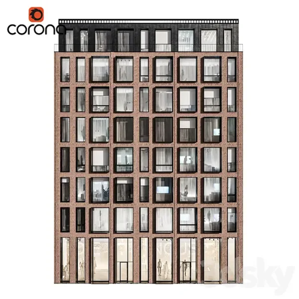 3DSky - Modern Residential Facade 01